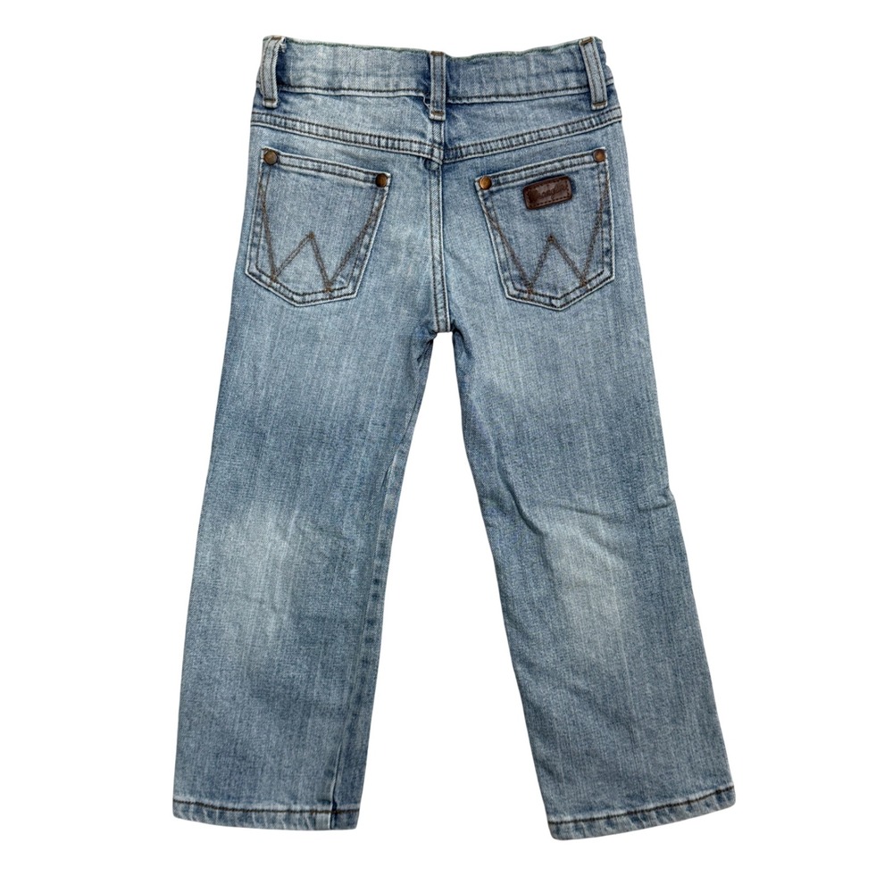 Wrangler Retro Kids Slim Straight Light Wash Adjustable Waist Jeans 4 Regular
